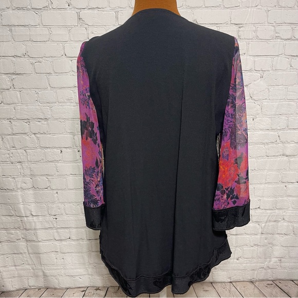 Studio VK Boho Mixed Media Sheer Cardigan Size S - Picture 4 of 6